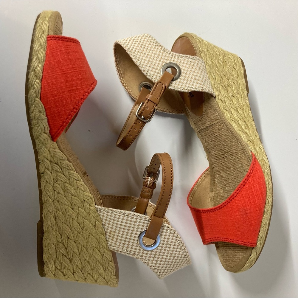 Lucky Brand Kyndra Wedge Espadrille in Coral & Tan US Women’s Size 8.5 M - Picture 3 of 10
